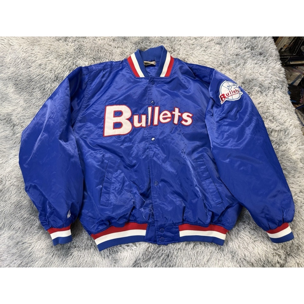Baltimore Bullets Hardwood Classics Bomber Jacket Size XXL NBA